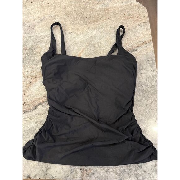 Athleta Black Tankini Ruched Bra Top 40 DD - Picture 1 of 9